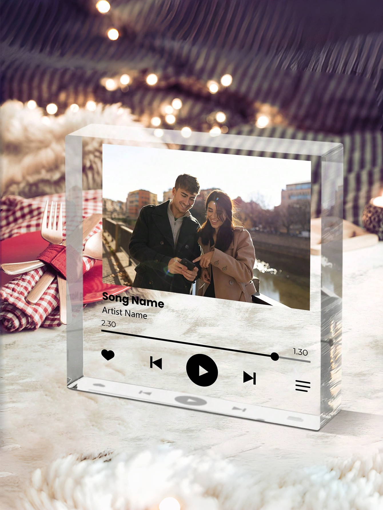 Custom Acrylic Photo Music Block